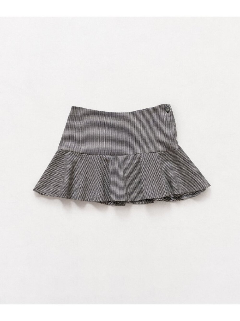 Y2K Checkered Mini Skirt, Ruffled Low Rise, Extra Small - Picture 9 of 10